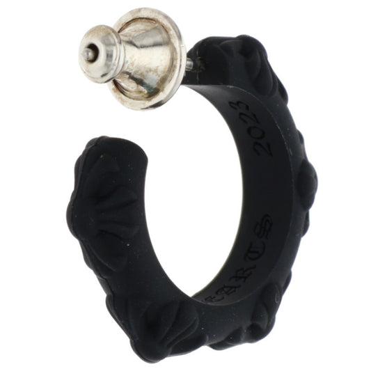 Chrome Hearts Rubber Cross Band Hoop Earring Size ONE Black