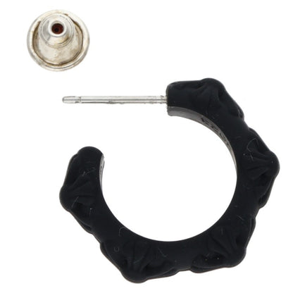 Chrome Hearts Rubber Cross Band Hoop Earring Size ONE Black