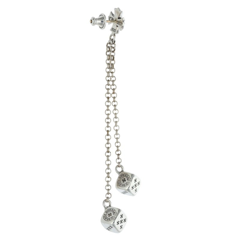 Chrome Hearts Chain Drop Dice Silver Earring Size ONE SIZE
