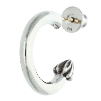 Chrome Hearts HOOP PLAIN Plain Silver Earring Size ONE SIZE