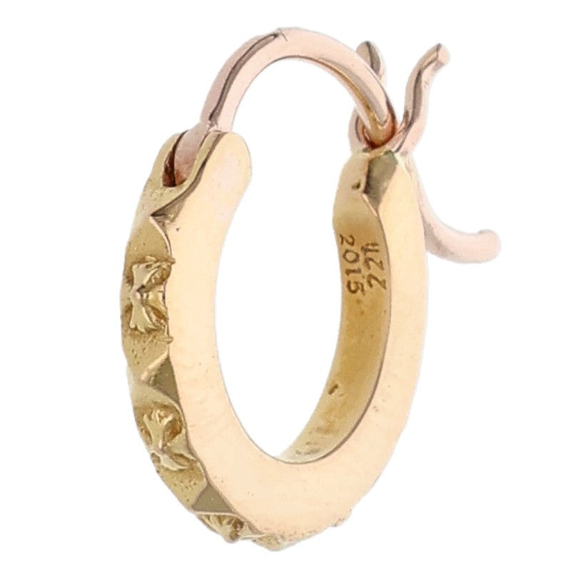 Chrome Hearts 22K Tiny TFP Hoop Gold Earring Size ONE SIZE