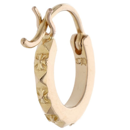 Chrome Hearts 22K Tiny TFP Hoop Gold Earring Size ONE SIZE