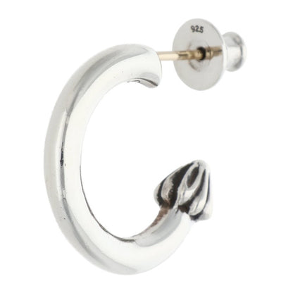 Chrome Hearts HOOP PLAIN Silver Earring Size ONE SIZE