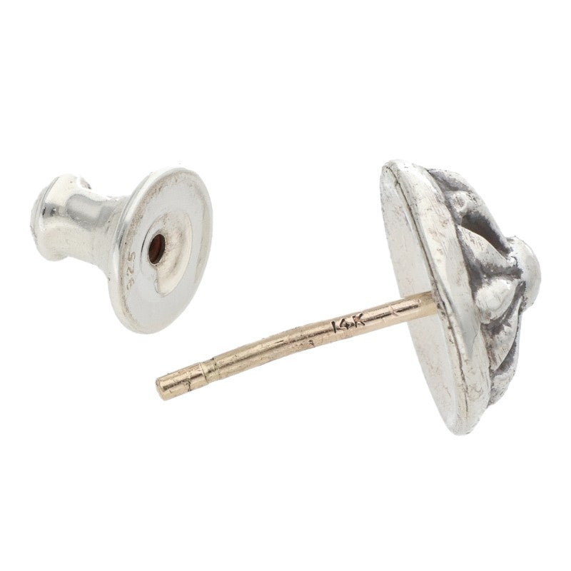 Chrome Hearts STUD CRSBLL Cross Silver Earring Size ONE SIZE