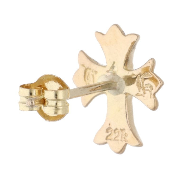 Chrome Hearts 22K CH Cross Stud Gold Earring Size ONE SIZE
