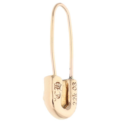 Chrome Hearts 22K Safety Pin 1 Gold Earring Size ONE SIZE