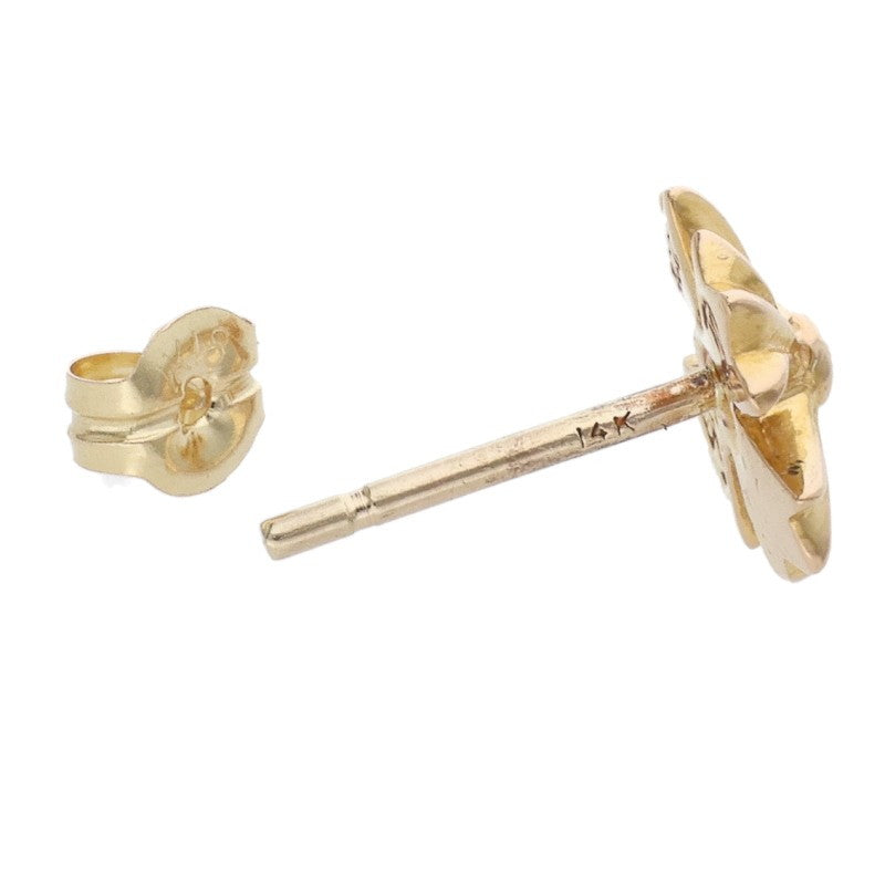 Chrome Hearts 22K No2 CH Plus Gold Earring Size ONE Yellow