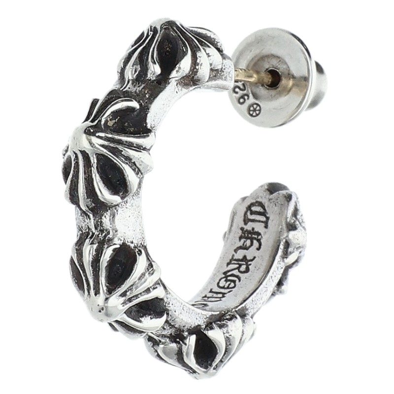 Chrome Hearts HOOP SCROOL 1 Silver Earring Size ONE SIZE
