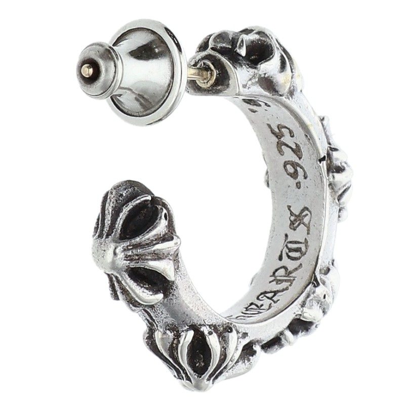 Chrome Hearts HOOP SCROOL 1 Silver Earring Size ONE SIZE