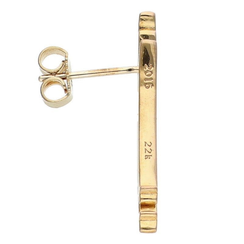 Chrome Hearts 22K Gold 3 Cross Stud Earring Size ONE SIZE