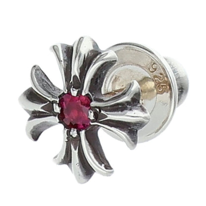 Chrome Hearts No2 CH PLS RBY Ruby Stud Earring Size ONE SIZE