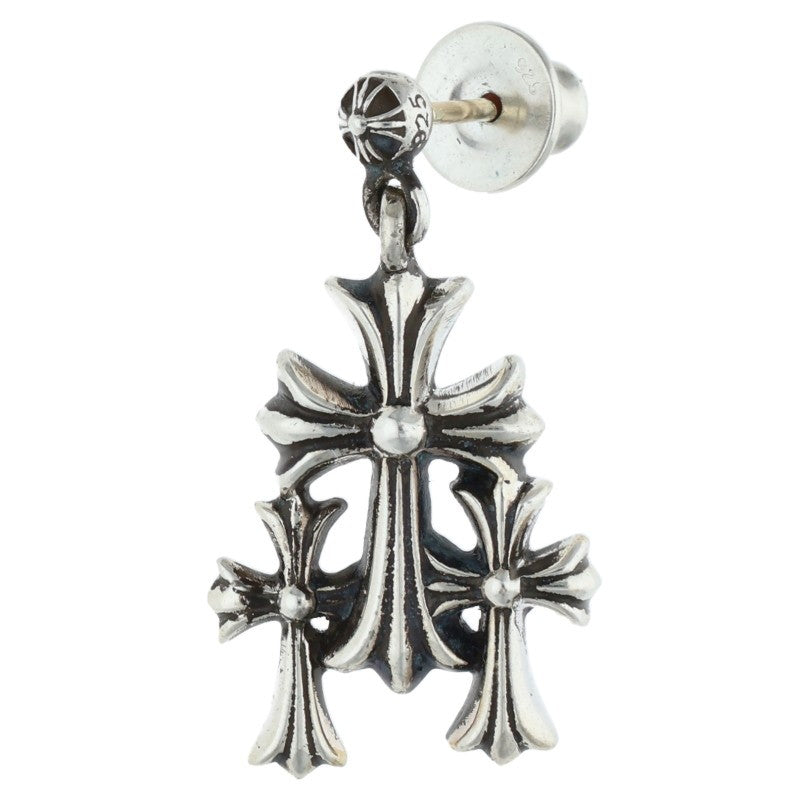 Chrome Hearts 3 CH CROSS DROP Silver Earring Size ONE SIZE