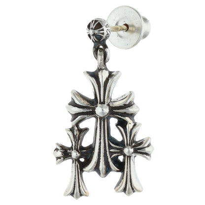 Chrome Hearts 3 CH CROSS DROP Silver Earring Size ONE SIZE