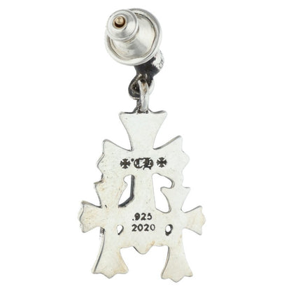 Chrome Hearts 3 CH CROSS DROP Silver Earring Size ONE SIZE