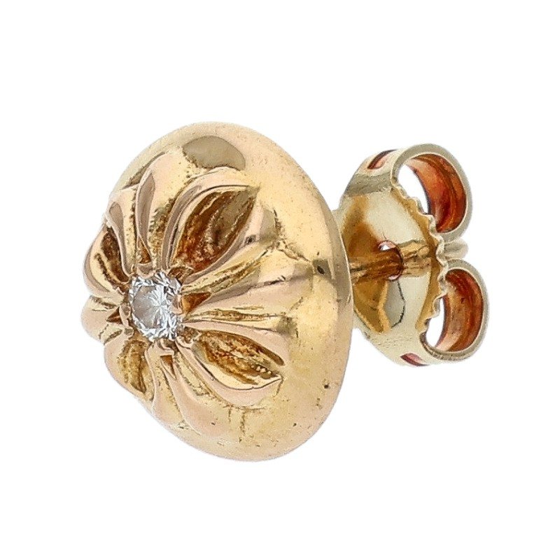 Chrome Hearts 22K Crossball 1-Dia Stud Earring Size ONE SIZE
