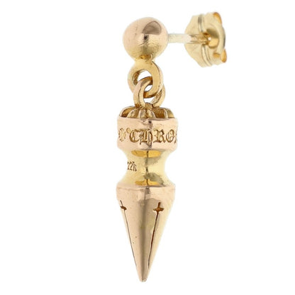 Chrome Hearts 22K Tiny Spike Drop Gold Earring Size ONE SIZE