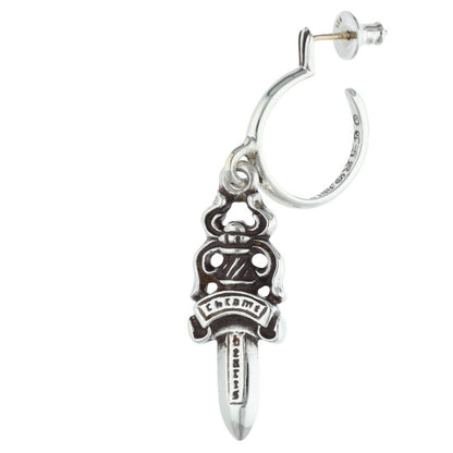 Chrome Hearts #5 Dagger Hoop Silver Earring Size ONE SIZE