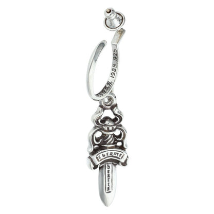 Chrome Hearts #5 Dagger Hoop Silver Earring Size ONE SIZE