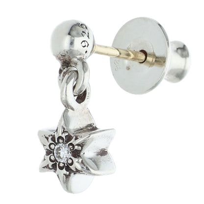 Chrome Hearts TNY STR DRP 1 DIA Silver Earring Size ONE SIZE