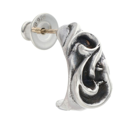 Chrome Hearts Carved Teardrop Silver Earring