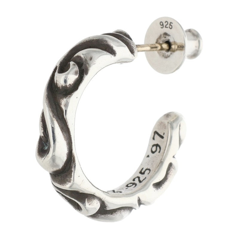 Chrome Hearts Scroll Hoop Silver Earring