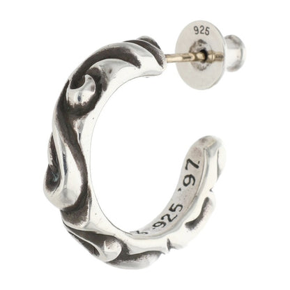 Chrome Hearts Scroll Hoop Silver Earring