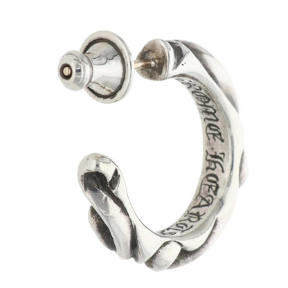 Chrome Hearts Scroll Hoop Silver Earring