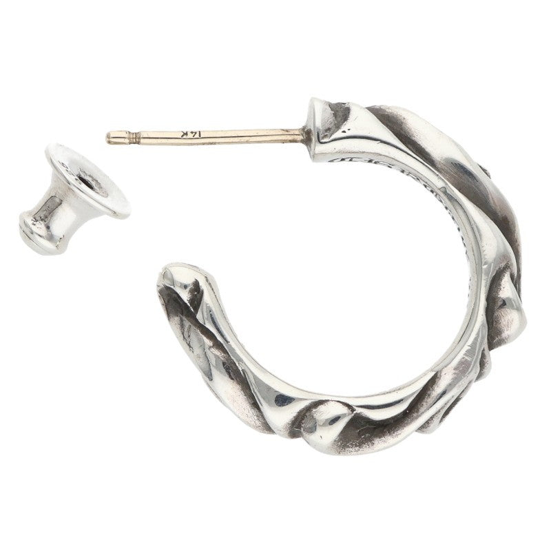 Chrome Hearts Scroll Hoop Silver Earring