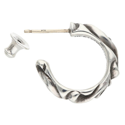Chrome Hearts Scroll Hoop Silver Earring