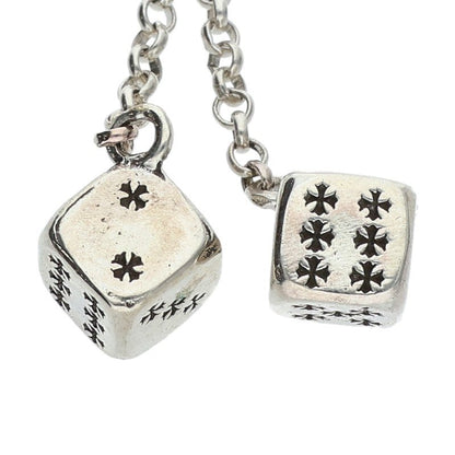 Chrome Hearts DICE DBL Double Silver Earring Size ONE SIZE