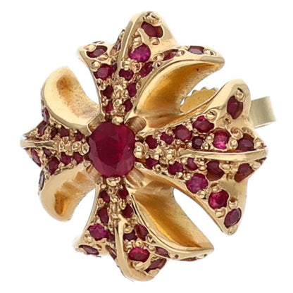Chrome Hearts 22K #4 CH Plus Pave Ruby Earring Size ONE SIZE
