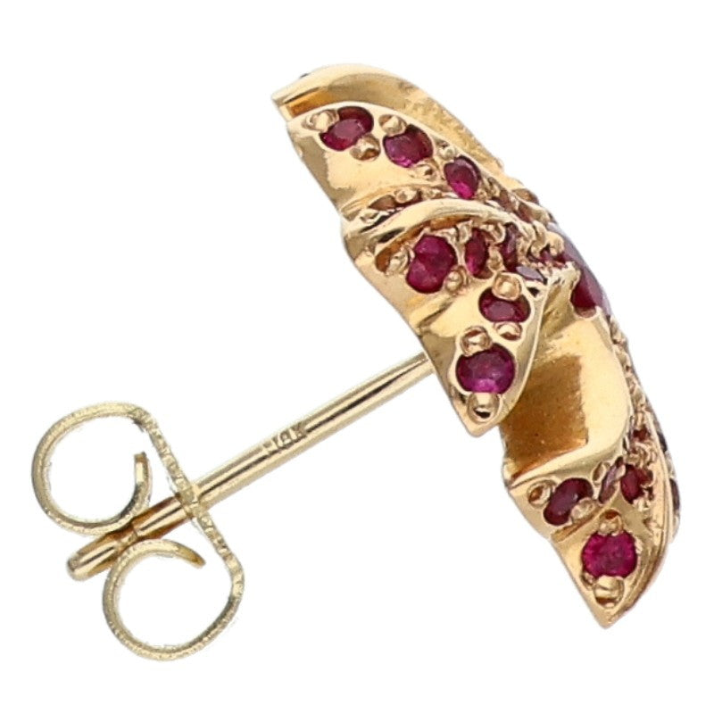 Chrome Hearts 22K #4 CH Plus Pave Ruby Earring Size ONE SIZE
