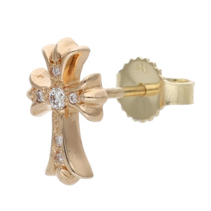 Chrome Hearts 22K CH Cross Fat Diamond Earring