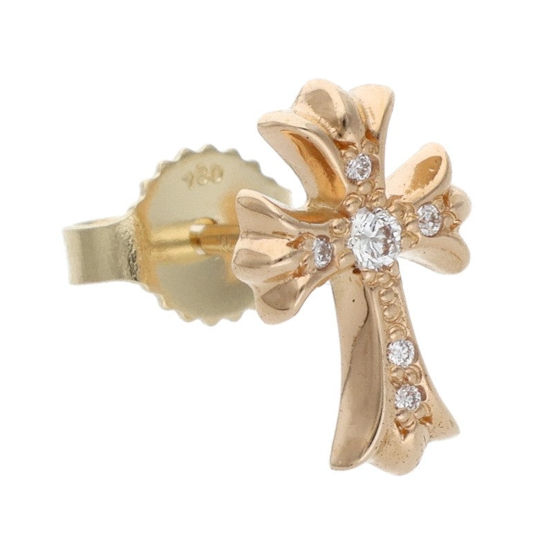 Chrome Hearts 22K CH Cross Fat Diamond Earring