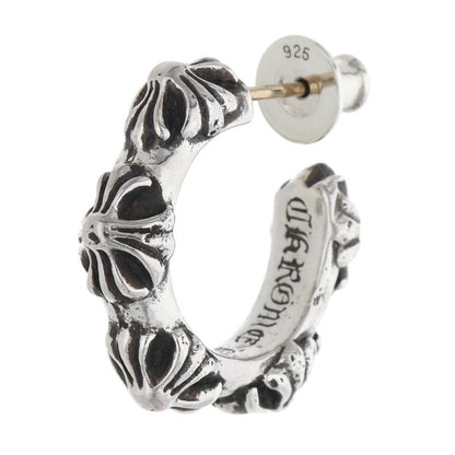 Chrome Hearts Hoop Cross SML Silver Earring