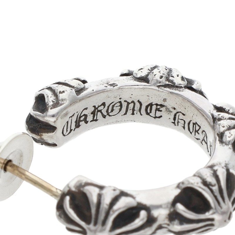 Chrome Hearts Hoop Cross SML Silver Earring