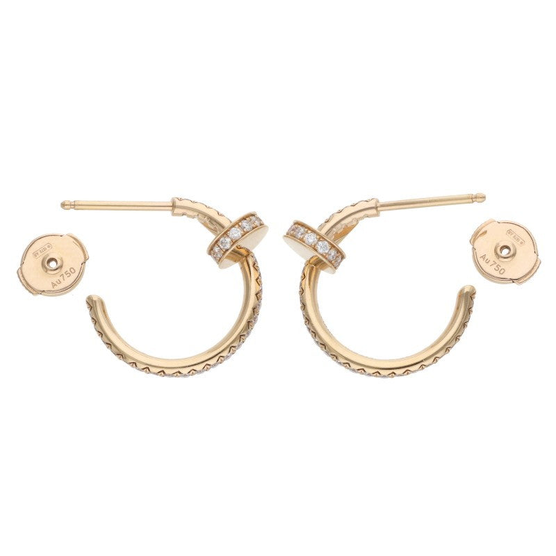 Cartier Juste Un Clou K18PG Pave Diamond Hoop Earrings