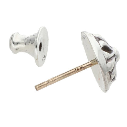 Chrome Hearts STUD CRSBLL Cross Silver Earring Size ONE SIZE