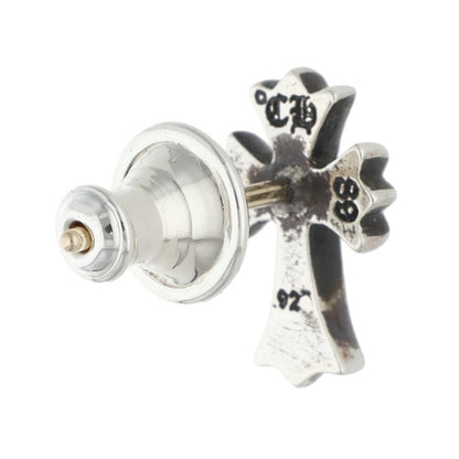 Chrome Hearts Silver Pave Diamond CH Cross Stud Earring