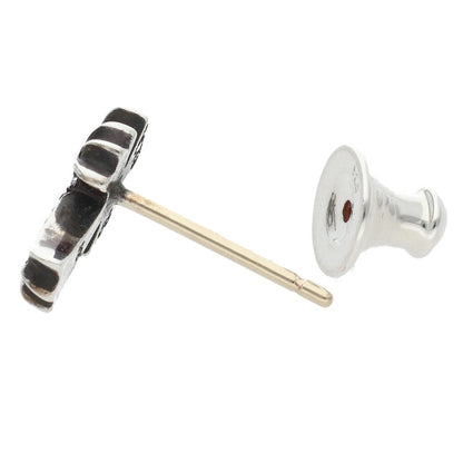 Chrome Hearts Silver Pave Diamond CH Cross Stud Earring