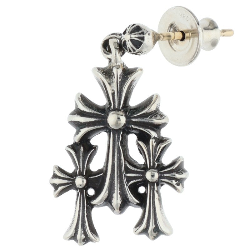 Chrome Hearts 3 CH CROSS DROP Silver Earring Size ONE SIZE
