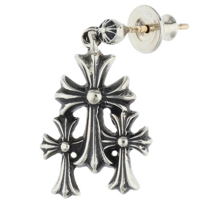 Chrome Hearts 3 CH CROSS DROP Silver Earring Size ONE SIZE