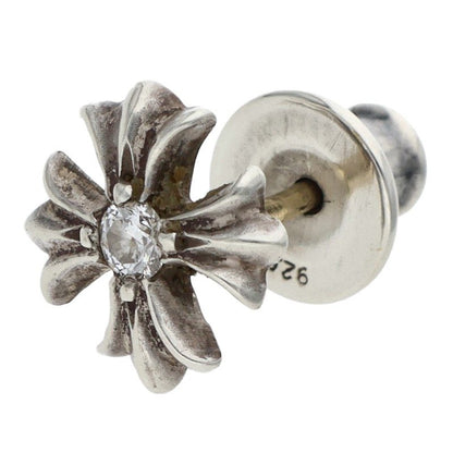Chrome Hearts No2 CH Plus Stud 1 Diamond Silver Earring