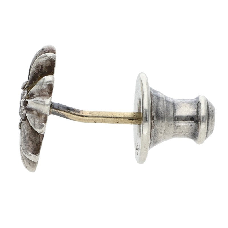 Chrome Hearts No2 CH Plus Stud 1 Diamond Silver Earring