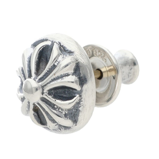 Chrome Hearts Cross Ball Stud Silver Earring