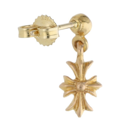 Chrome Hearts 22K Tiny E CH Plus Drop Gold Earring Yellow
