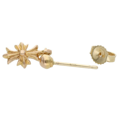 Chrome Hearts 22K Tiny E CH Plus Drop Gold Earring Yellow