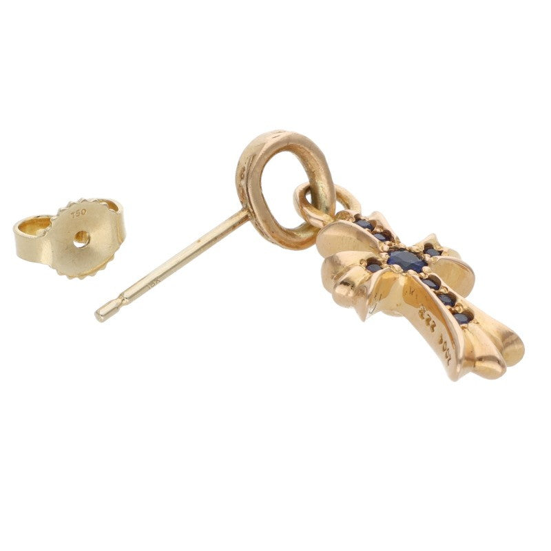 Chrome Hearts 22K Baby Fat Pave Sapphire Gold Earring
