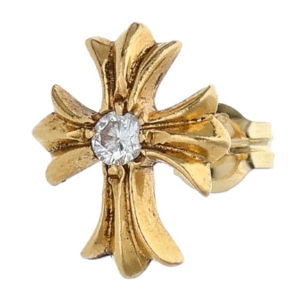 Chrome Hearts 22K CH Cross Stud 1 Diamond Earring