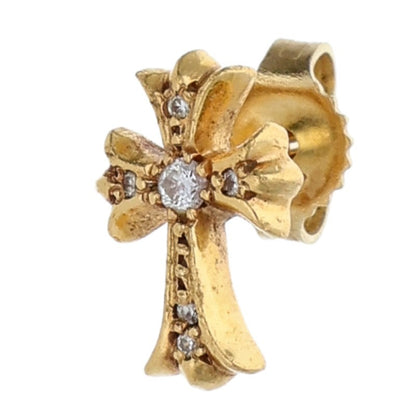 Chrome Hearts 22K CH Cross Fat Pave Diamond Earring